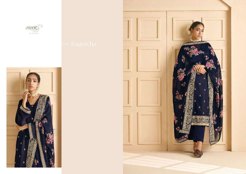 Kimora Heer Bageecha Russain Silk With Embroidery Work Designer Salwar Suit