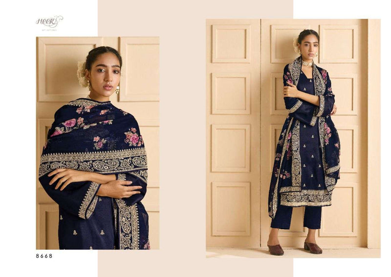 Kimora Heer Bageecha Russain Silk With Embroidery Work Designer Salwar Suit