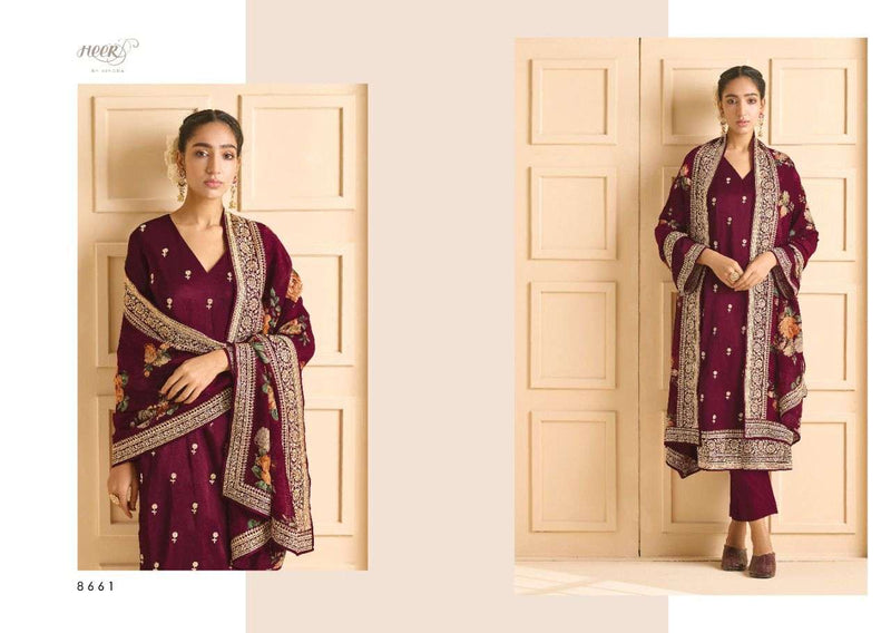 Kimora Heer Bageecha Russain Silk With Embroidery Work Designer Salwar Suit