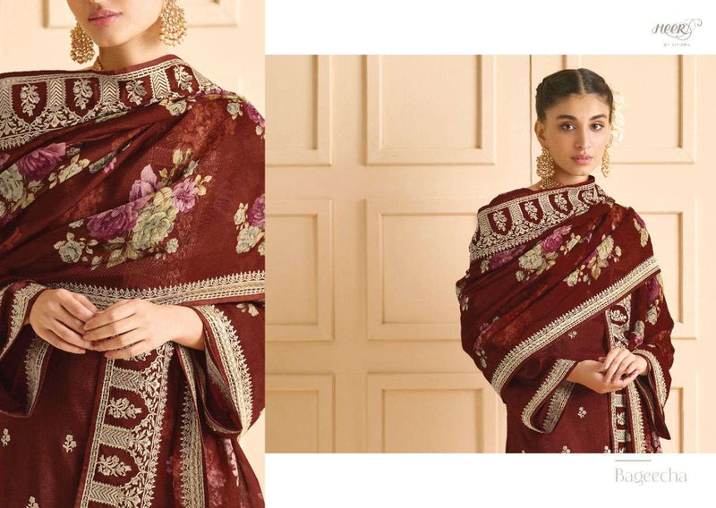 Kimora Heer Bageecha Russain Silk With Embroidery Work Designer Salwar Suit