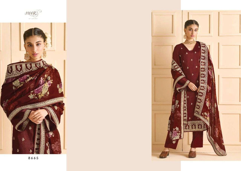 Kimora Heer Bageecha Russain Silk With Embroidery Work Designer Salwar Suit