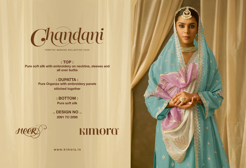 Kimora Fashion Chandani Pure Soft Silk With Embroidery Work Desiger Salwar Suit