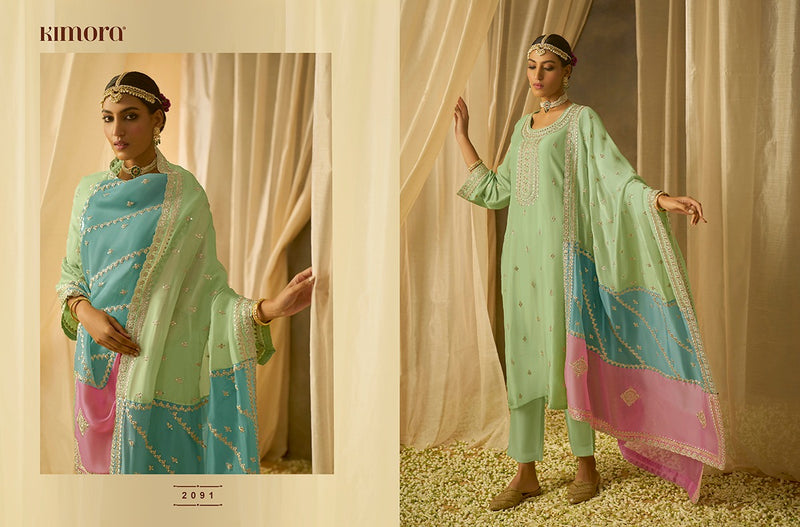 Kimora Fashion Chandani Pure Soft Silk With Embroidery Work Desiger Salwar Suit