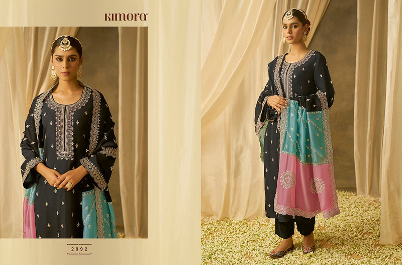 Kimora Fashion Chandani Pure Soft Silk With Embroidery Work Desiger Salwar Suit