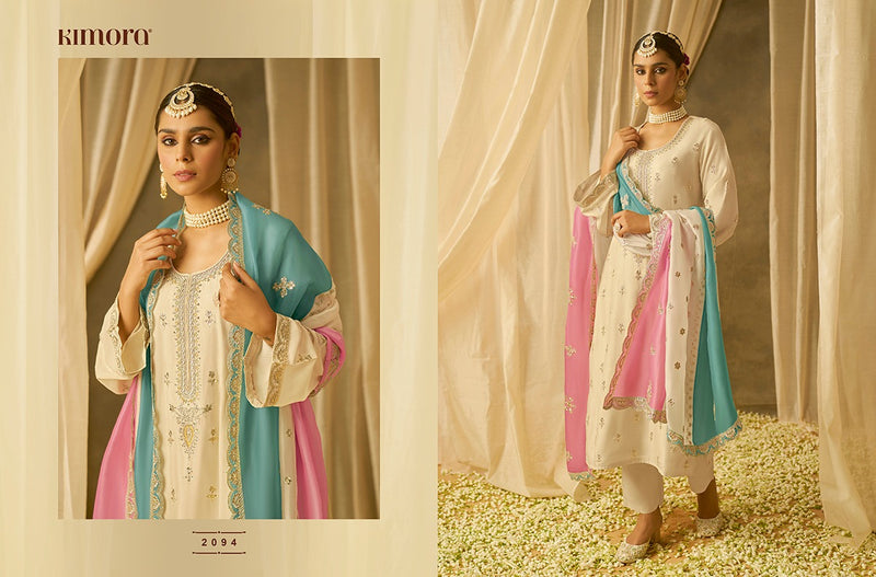 Kimora Fashion Chandani Pure Soft Silk With Embroidery Work Desiger Salwar Suit