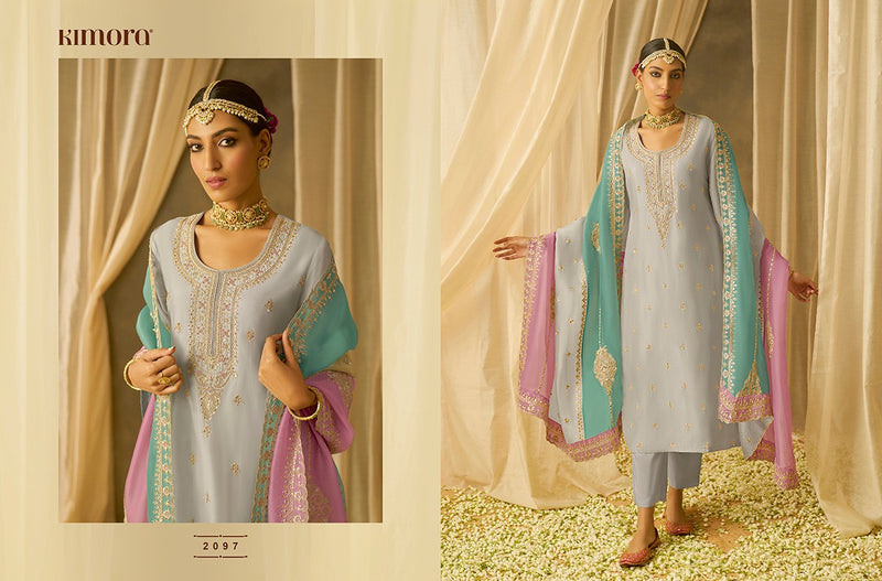 Kimora Fashion Chandani Pure Soft Silk With Embroidery Work Desiger Salwar Suit