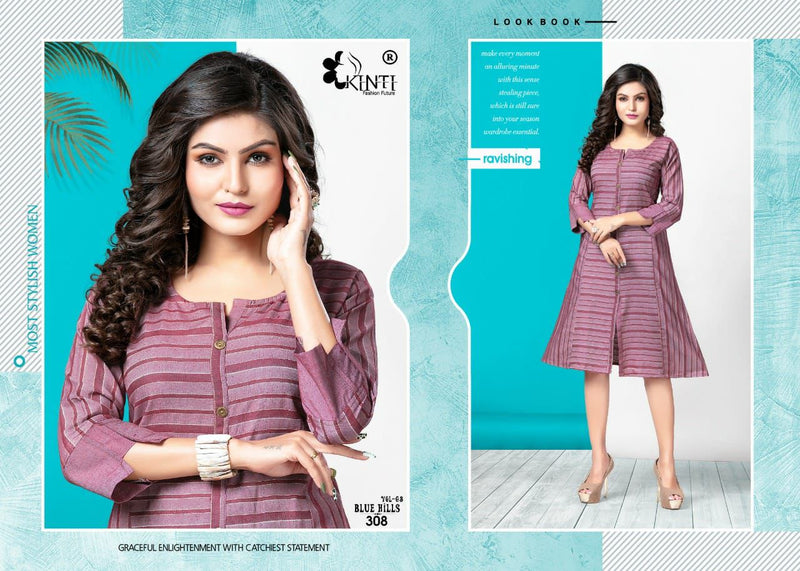 Kinti Blue Hills Vol 3 Handloom Weaving Fancy Kurti
