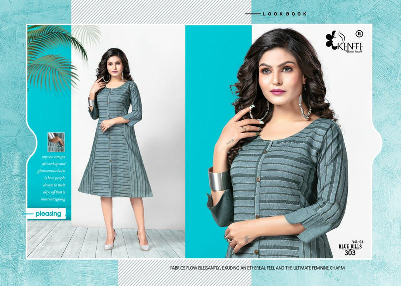 Kinti Blue Hills Vol 3 Handloom Weaving Fancy Kurti