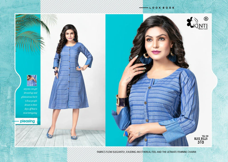 Kinti Blue Hills Vol 3 Handloom Weaving Fancy Kurti