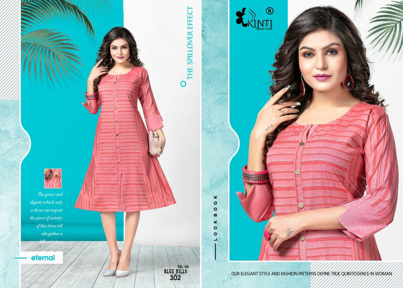 Kinti Blue Hills Vol 3 Handloom Weaving Fancy Kurti