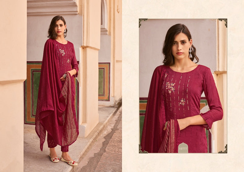 Kivi By Kajree Sirya Muslin Silk Heavy Khatli Embroidery Work Kurti Wear