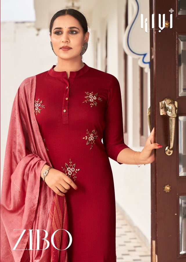 Kivi Collection Zibo Parampara Silk With Khatli Work Fancy Kurti