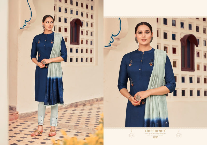 Kivi Collection Zibo Parampara Silk With Khatli Work Fancy Kurti