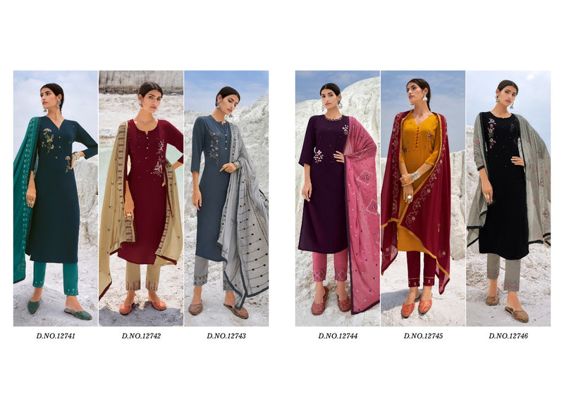 Kivi Naira Fiona Silk With Khati Work Kurti