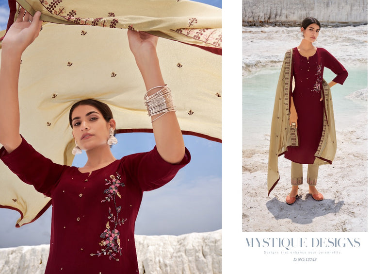 Kivi Naira Fiona Silk With Khati Work Kurti