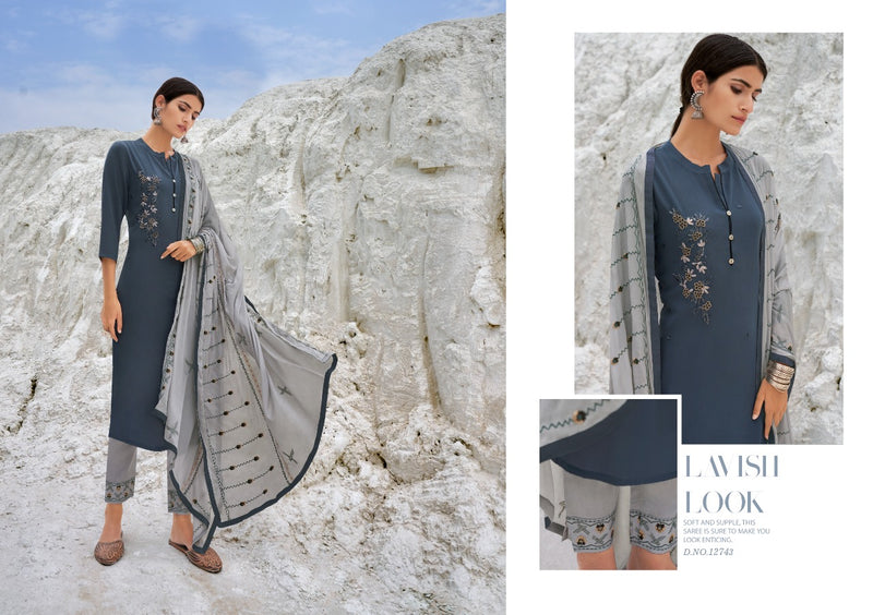 Kivi Naira Fiona Silk With Khati Work Kurti