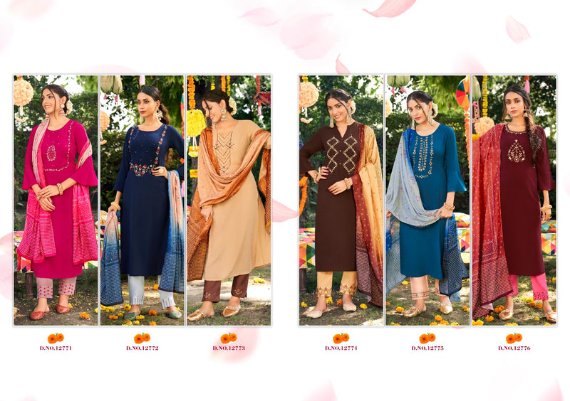 Kivi Vastra Fiona Silk With Khatli Work Fancy Designer Kurti