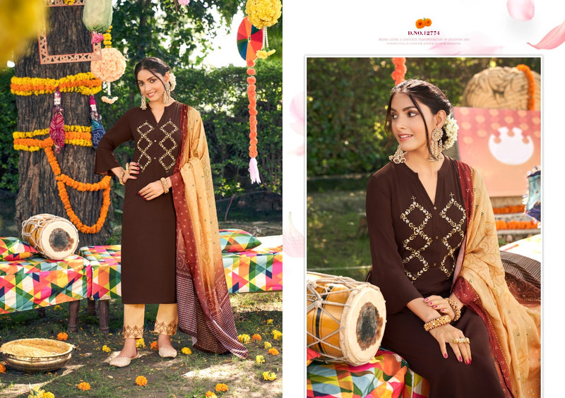 Kivi Vastra Fiona Silk With Khatli Work Fancy Designer Kurti