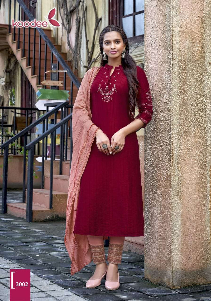 Koodee Presents Riva Vol 1 Viscose Weaving With Embroidery Work