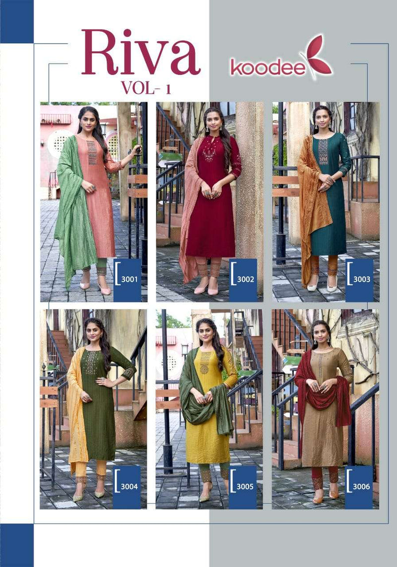 Koodee Presents Riva Vol 1 Viscose Weaving With Embroidery Work