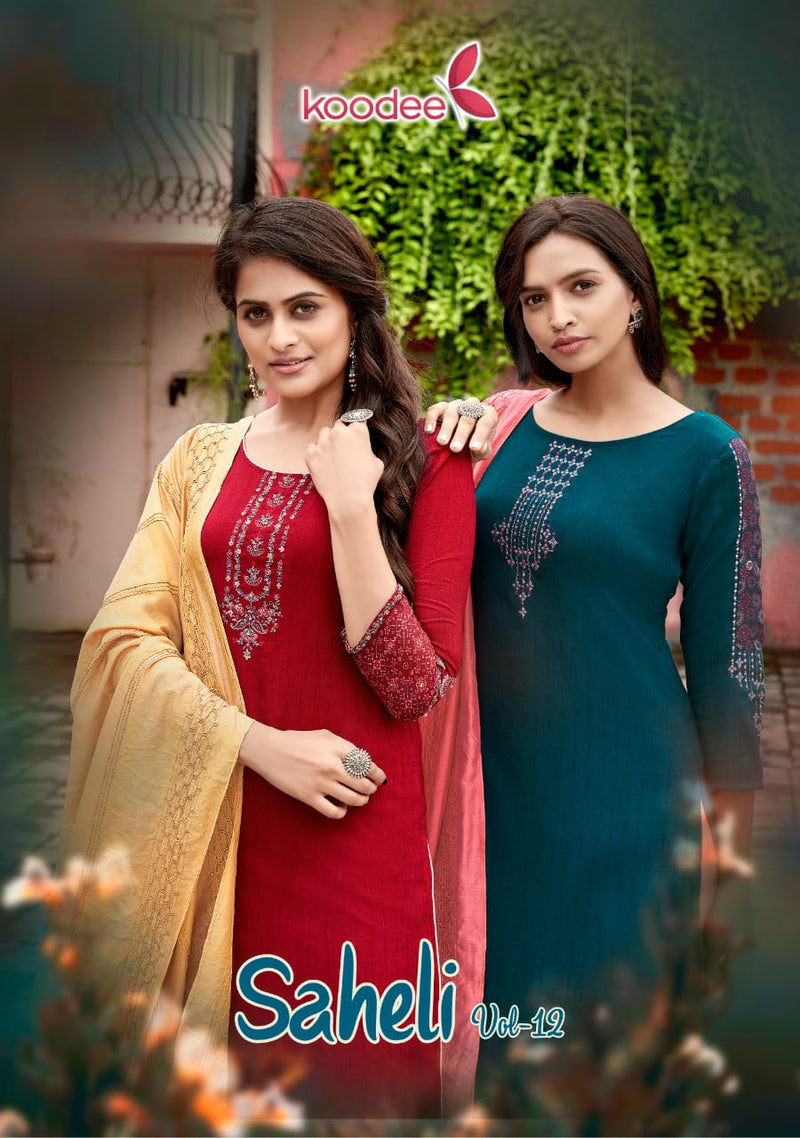 Koodee Saheli Vol 12 Ntlon Viscose With Stripe Fancy Kurti