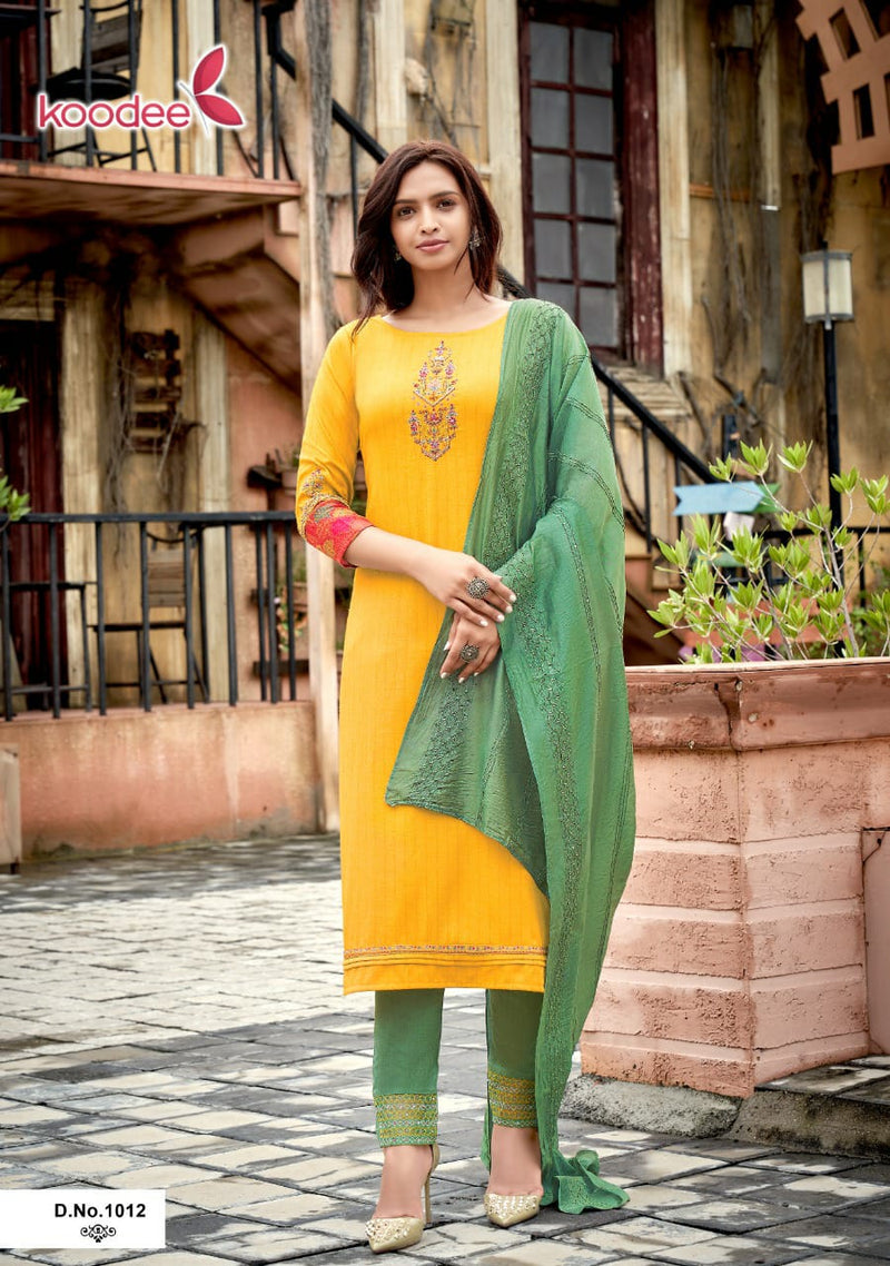 Koodee Saheli Vol 12 Ntlon Viscose With Stripe Fancy Kurti