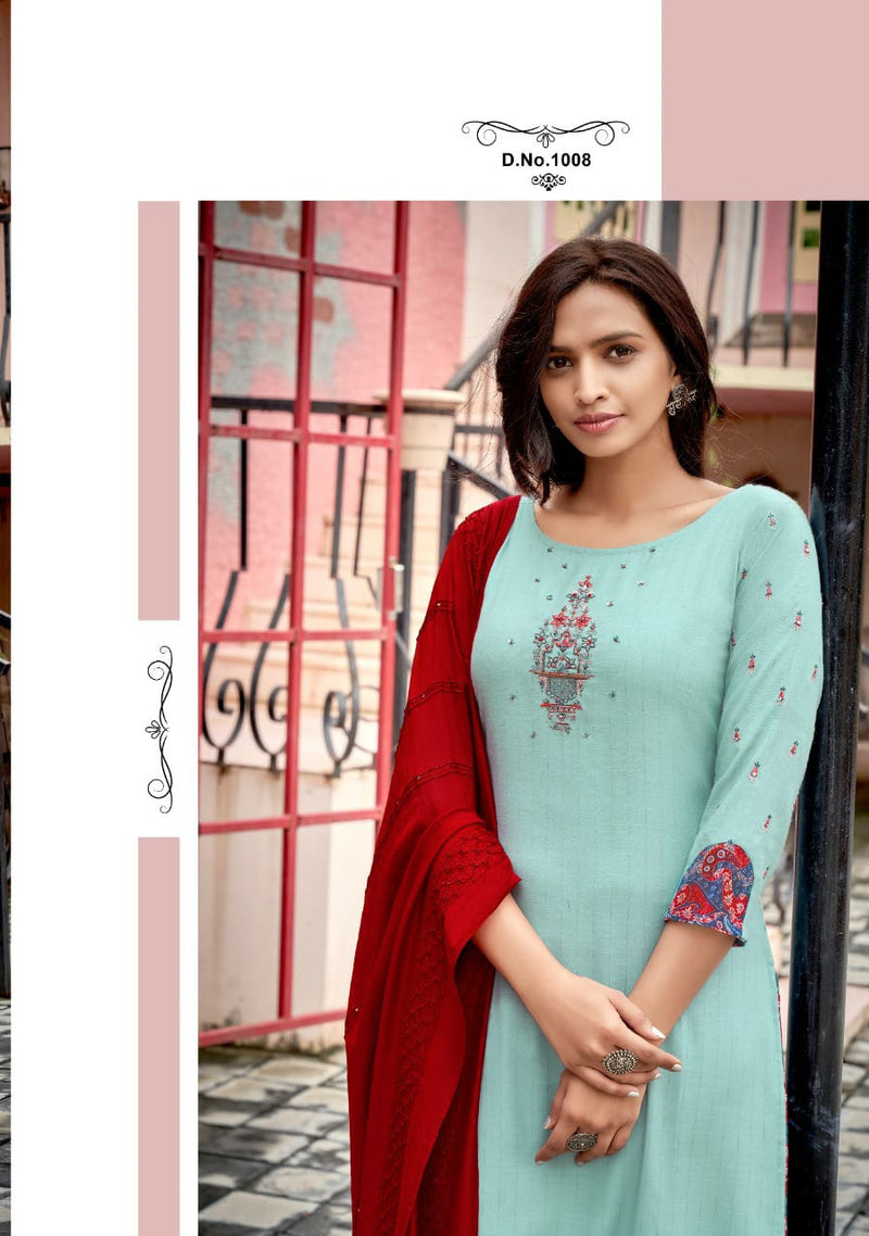 Koodee Saheli Vol 12 Ntlon Viscose With Stripe Fancy Kurti