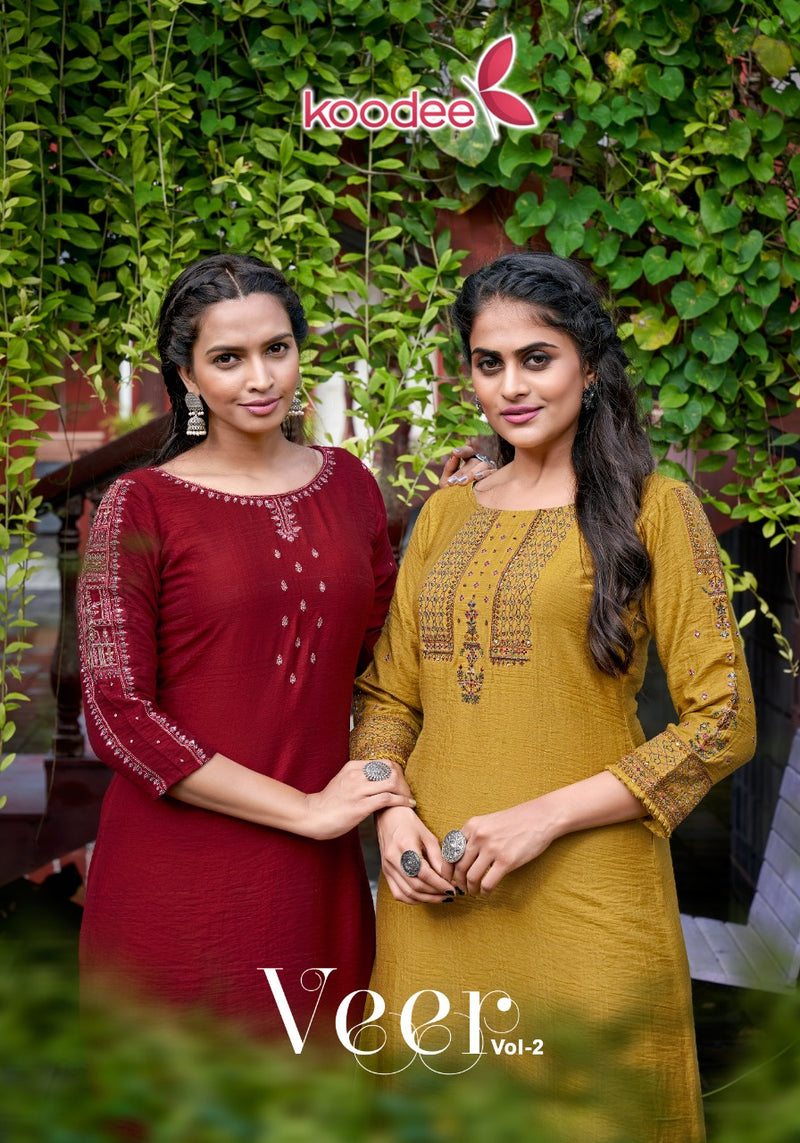 Koodee Veer Read Viscose Silk Fancy Designer Kurti