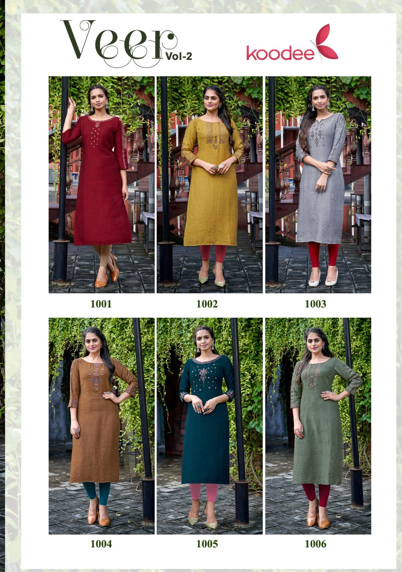 Koodee Veer Read Viscose Silk Fancy Designer Kurti