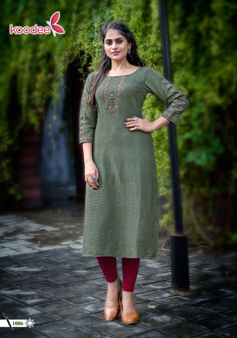 Koodee Veer Read Viscose Silk Fancy Designer Kurti