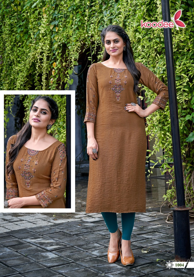 Koodee Veer Read Viscose Silk Fancy Designer Kurti