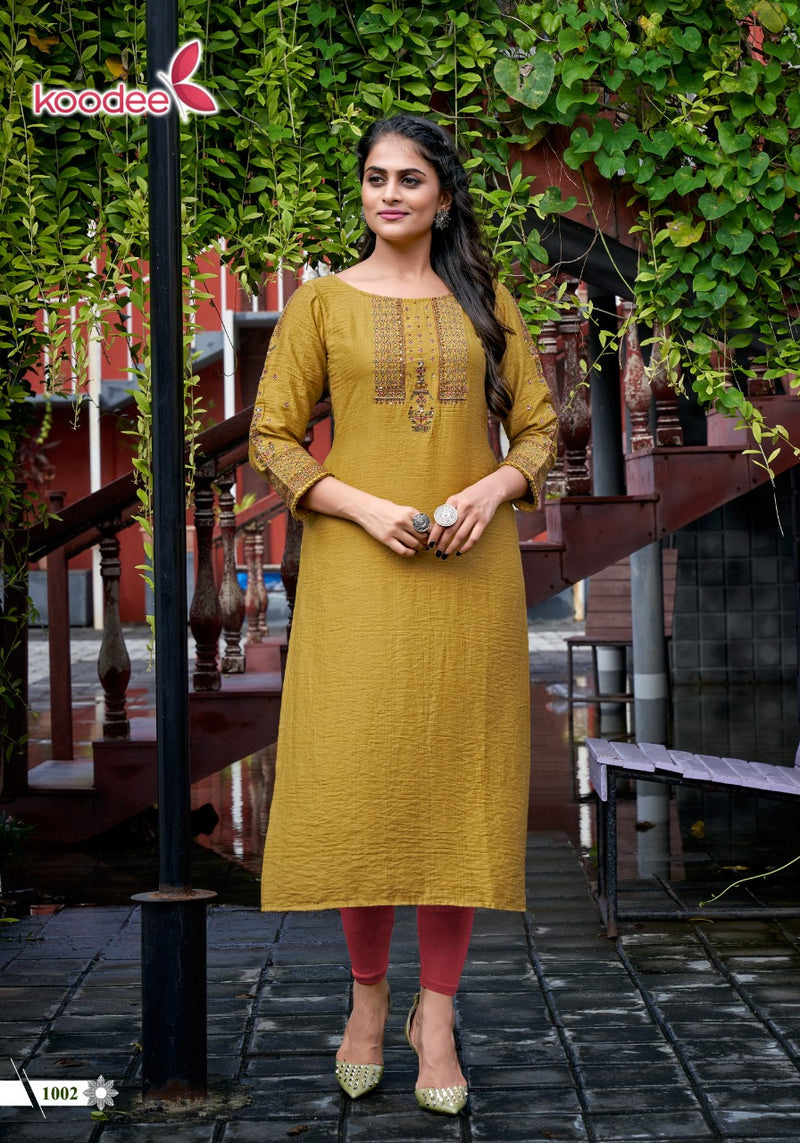 Koodee Veer Read Viscose Silk Fancy Designer Kurti