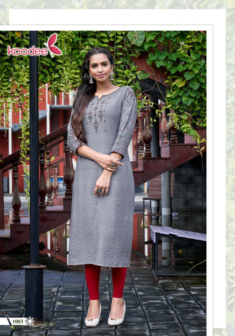 Koodee Veer Read Viscose Silk Fancy Designer Kurti