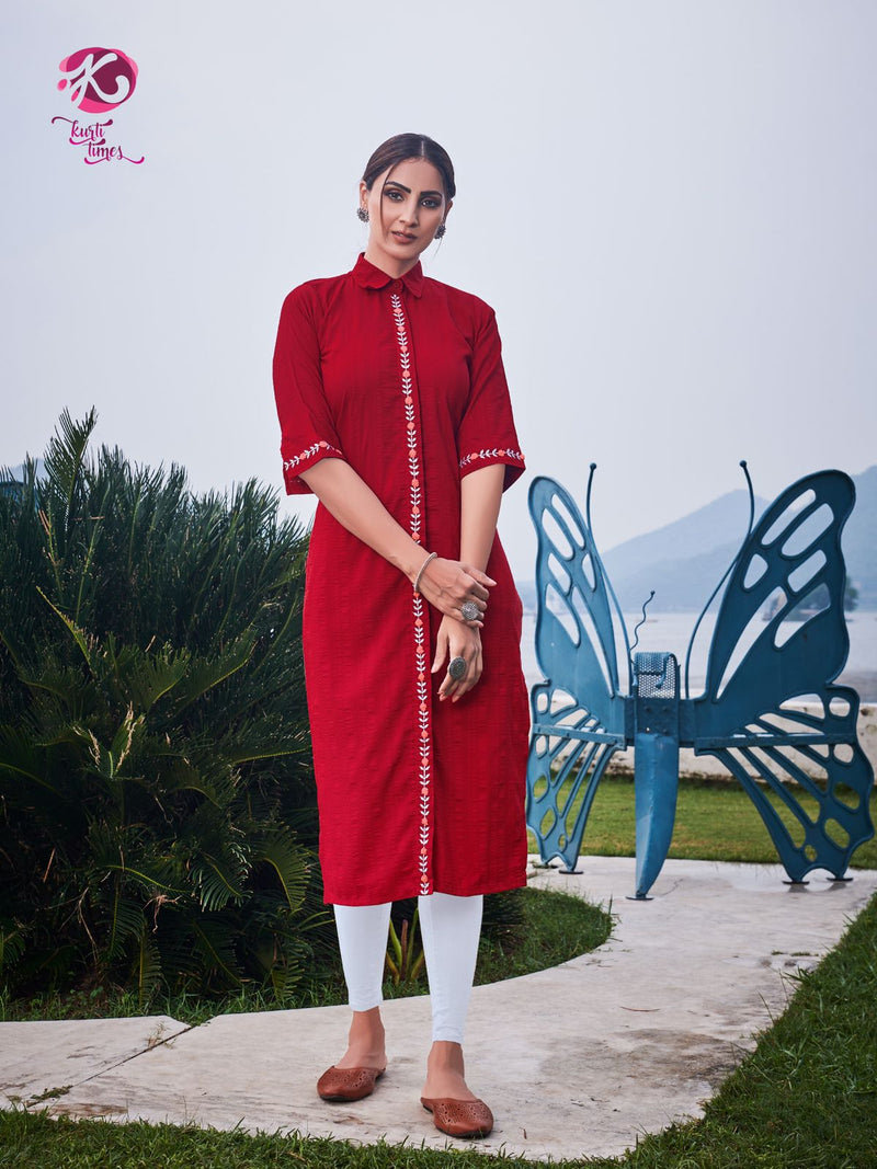 Kurti Times Daisy Polyester Viscose Fancy Designer kurti