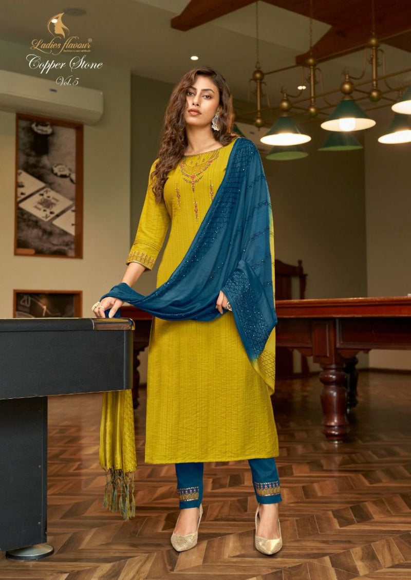 Ladies Flavour Copper Stone Vol 5 Nylon Viscose Causal Wear Kurti