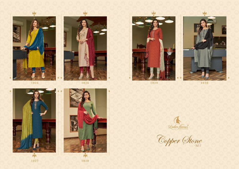 Ladies Flavour Copper Stone Vol 5 Nylon Viscose Causal Wear Kurti