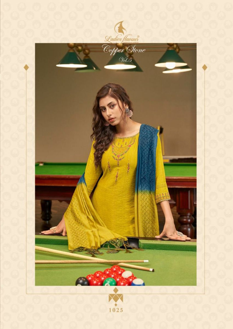 Ladies Flavour Copper Stone Vol 5 Nylon Viscose Causal Wear Kurti