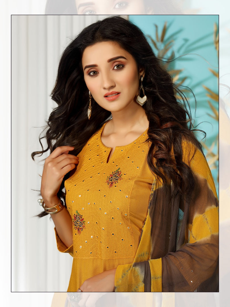 Master Ladlee Rayon Printed Party Wear Patiyala  Ready Made Salwar Kameez