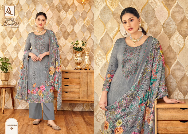 Alok Suits Ladli Edition Vol 11 Pure Jam Cotton Digital Print Fancy Embroidery Swarovski Diamond Work Designer Partywear Salwar Suit