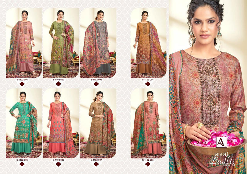 Alok Suit Ladli 10 Jam Cotton With Heavy Embroidery Work Stylish Designer Fancy Salwar Kameez