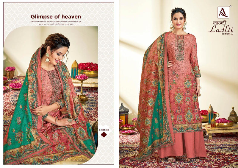 Alok Suit Ladli 10 Jam Cotton With Heavy Embroidery Work Stylish Designer Fancy Salwar Kameez