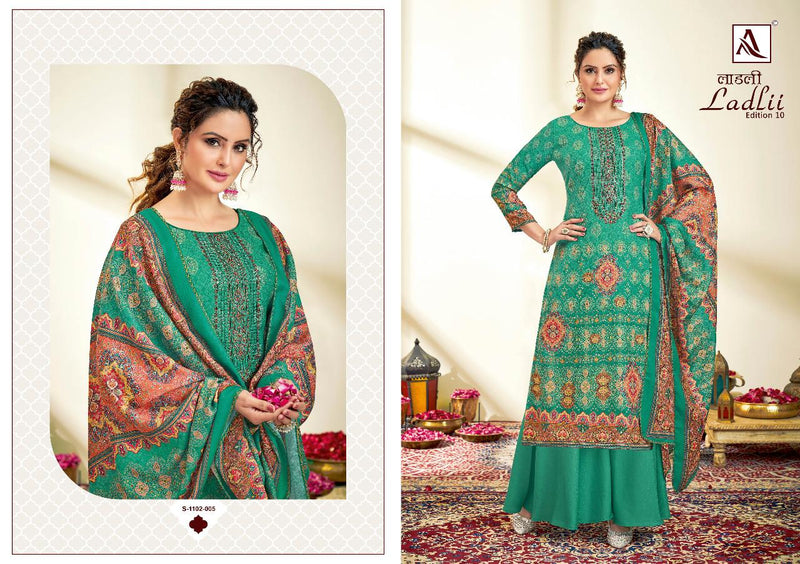 Alok Suit Ladli 10 Jam Cotton With Heavy Embroidery Work Stylish Designer Fancy Salwar Kameez