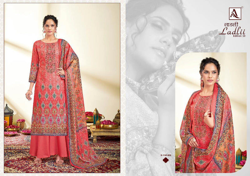 Alok Suit Ladli 10 Jam Cotton With Heavy Embroidery Work Stylish Designer Fancy Salwar Kameez