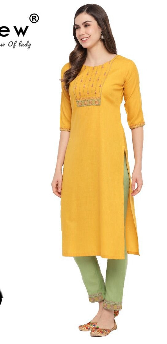 Ladyview Ruby Vol 1 Magic Slub  with Value Added Embrodery Work. Heavy Kurti