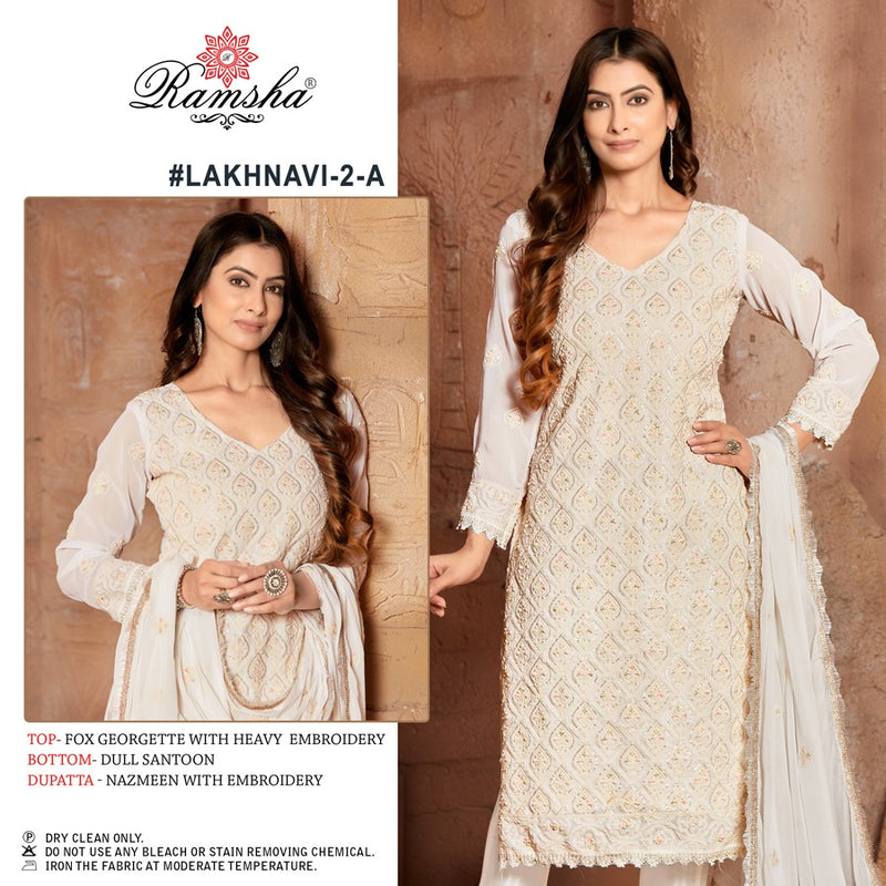 Ramsha Lakhnavi 1 And 2 Georgette Designer Style Party Wear Salwar Suits