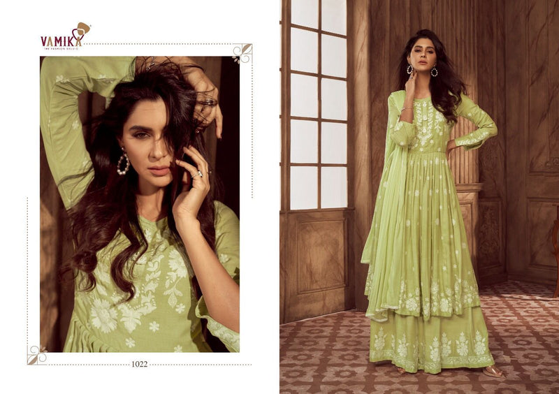 Vamika Lakhnavi Vol 4 Rayon With Fancy Work Stylish Designer Casual Wear Long Kurti