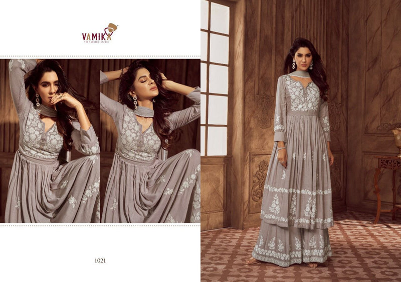 Vamika Lakhnavi Vol 4 Rayon With Fancy Work Stylish Designer Casual Wear Long Kurti