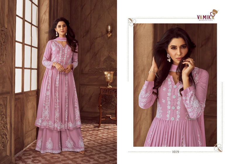 Vamika Lakhnavi Vol 4 Rayon With Fancy Work Stylish Designer Casual Wear Long Kurti