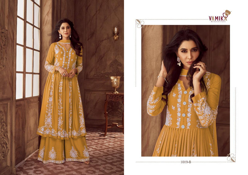 Vamika Lakhnawi Vol 4 Silver Rayon With Heavy Embroidery Work Stylish Designer Festive Wear Fancy Kurti