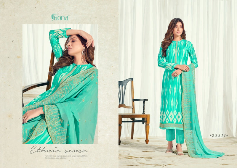 Fiona Lamhaa Muslin Digital Printed Party Wear Salwar Suits With Embroidery Work